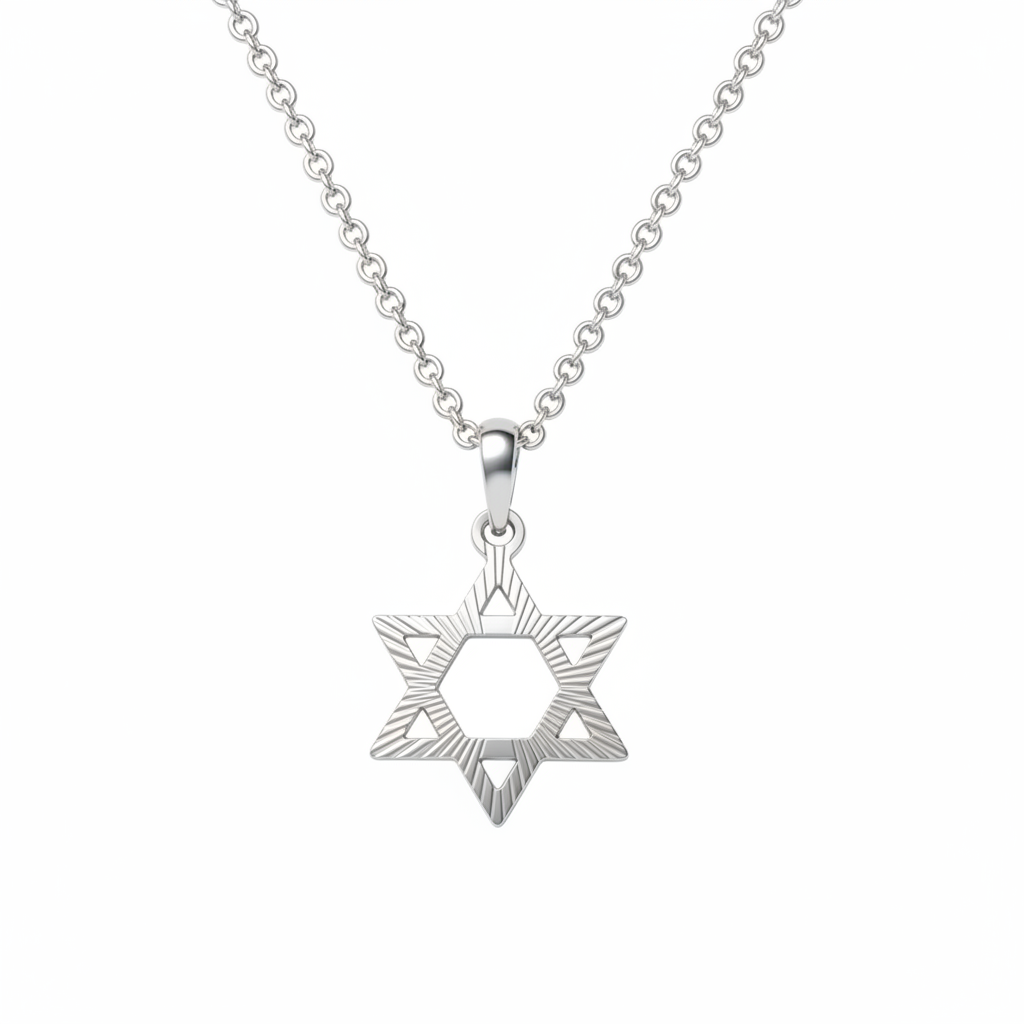 מגן דוד זהב לבן