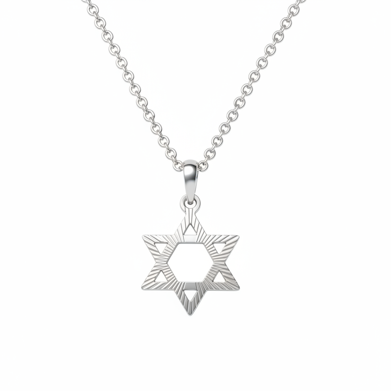 מגן דוד זהב לבן