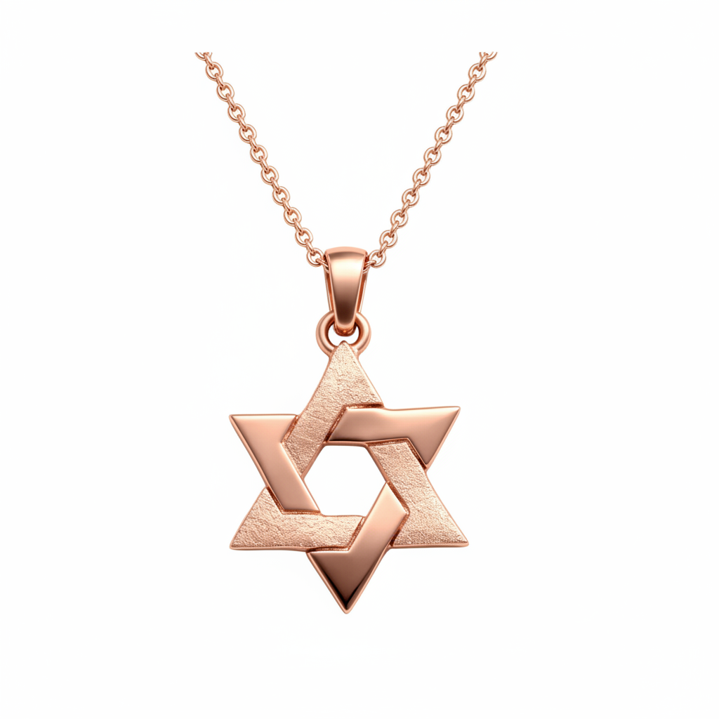 מגן דוד זהב ורוד