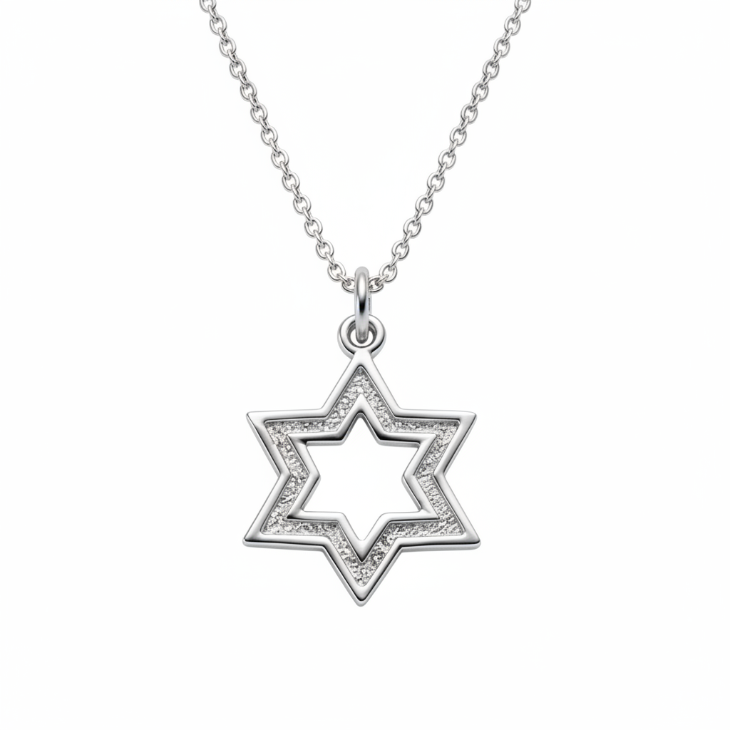 מגן דוד זהב לבן