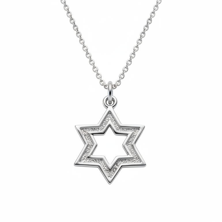 מגן דוד זהב לבן