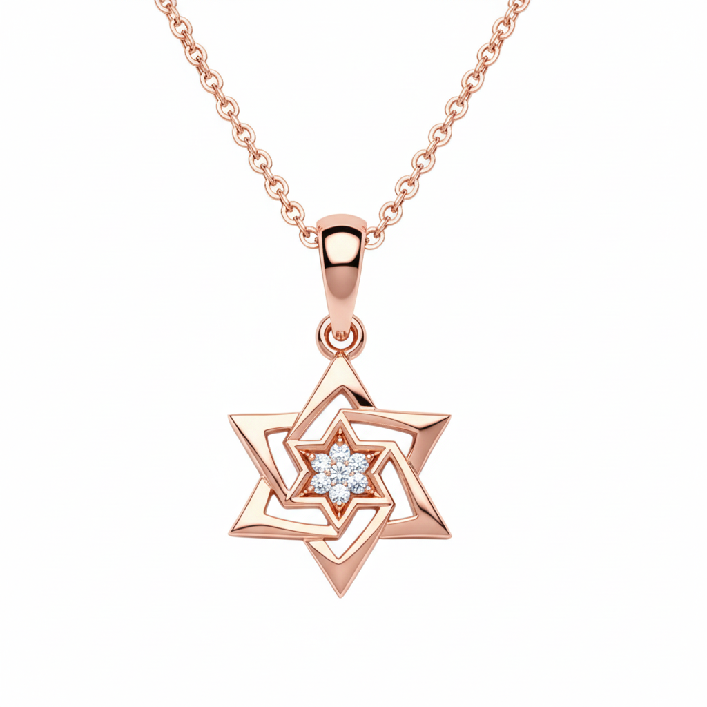 מגן דוד זהב ורוד