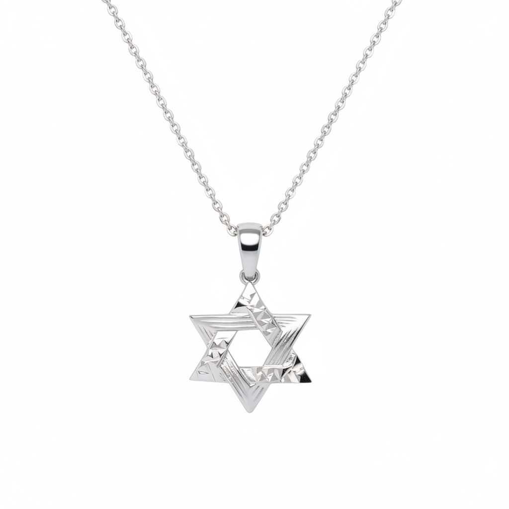 מגן דוד זהב לבן