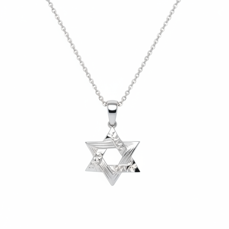 מגן דוד זהב לבן