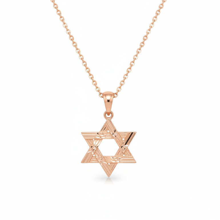 מגן דוד זהב ורוד
