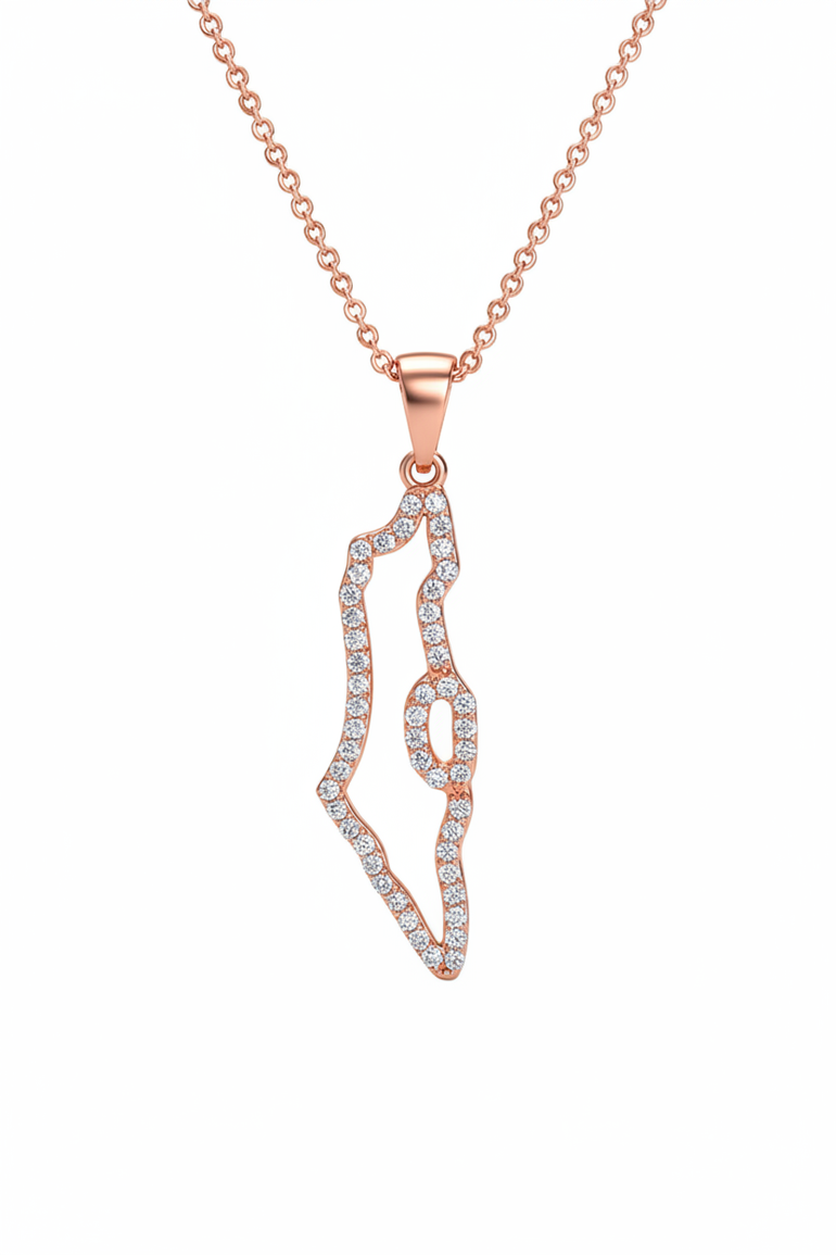 תליון ארץ ישראל - זהב רוז