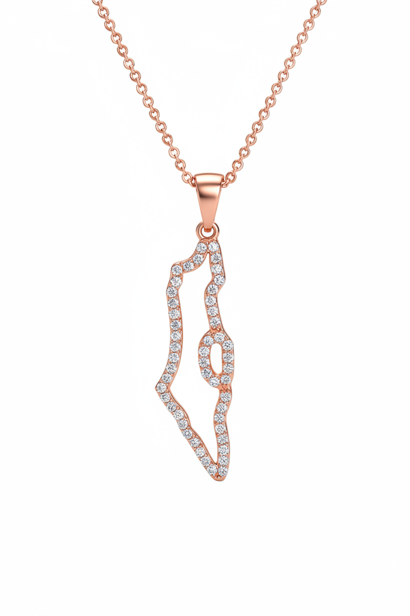 תליון ארץ ישראל - זהב רוז