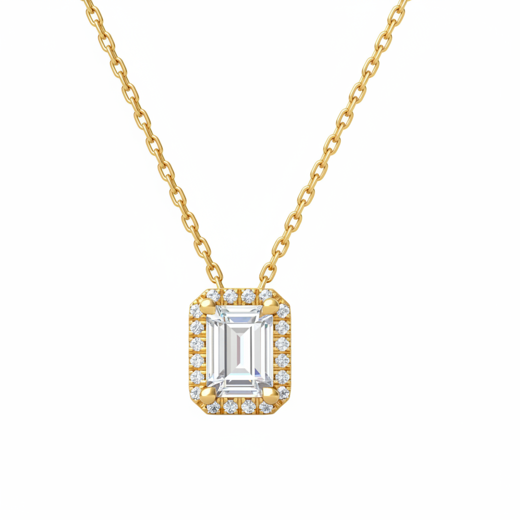 תליון מלבני זהב צהוב