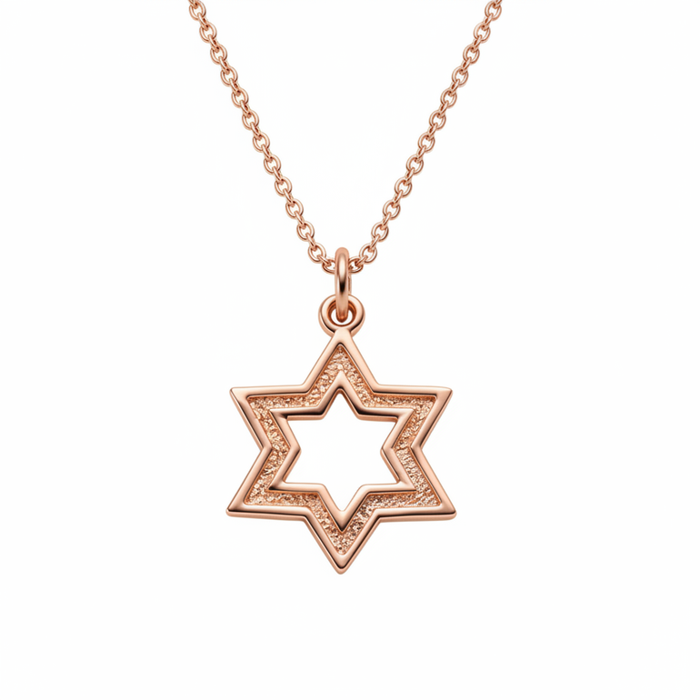 מגן דוד זהב ורוד