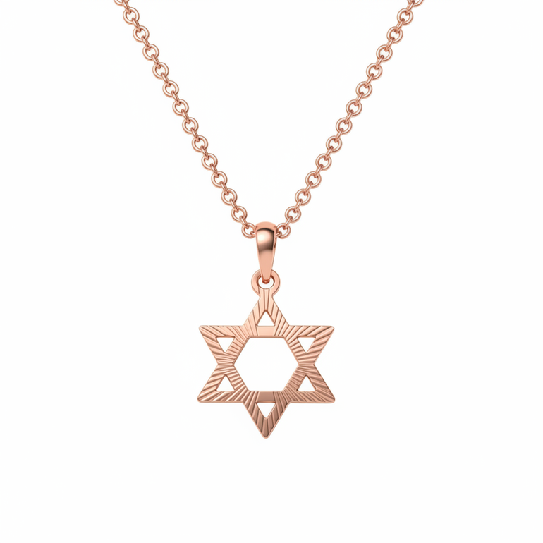 מגן דוד זהב ורוד