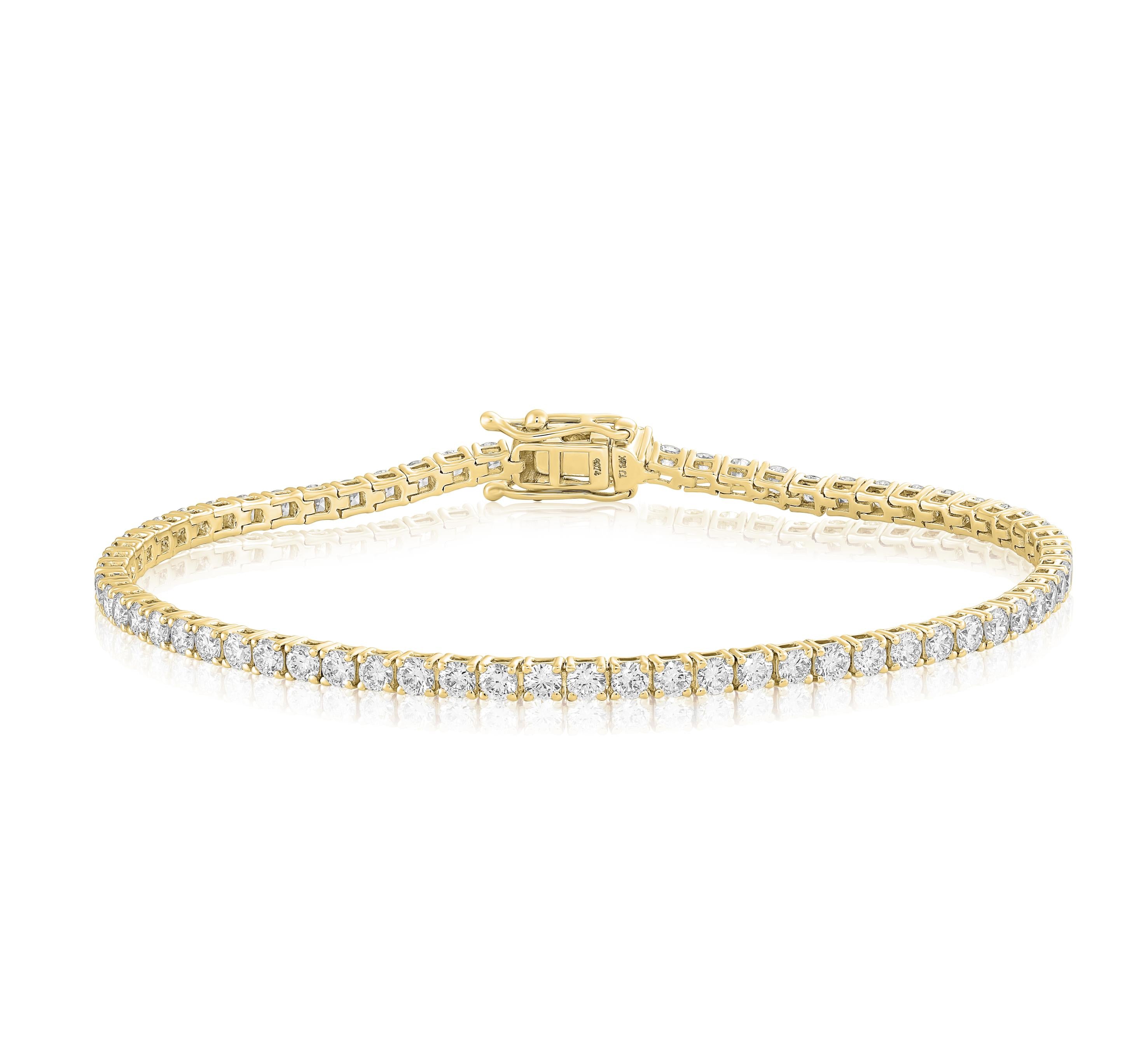 צמיד טניס קלאסי | יהלומי מעבדה CVD | גודל 3.490 קראט | זהב לבן 14 קראט | דגם שירן