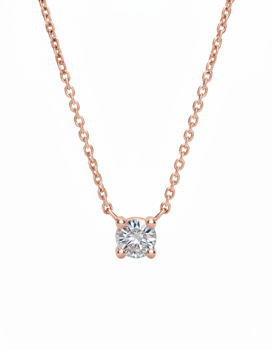 שרשרת עם תליון עגול | תליון מרחף | שיבוץ זירקונים | זהב לבן 14 קראט | דגם מאיה