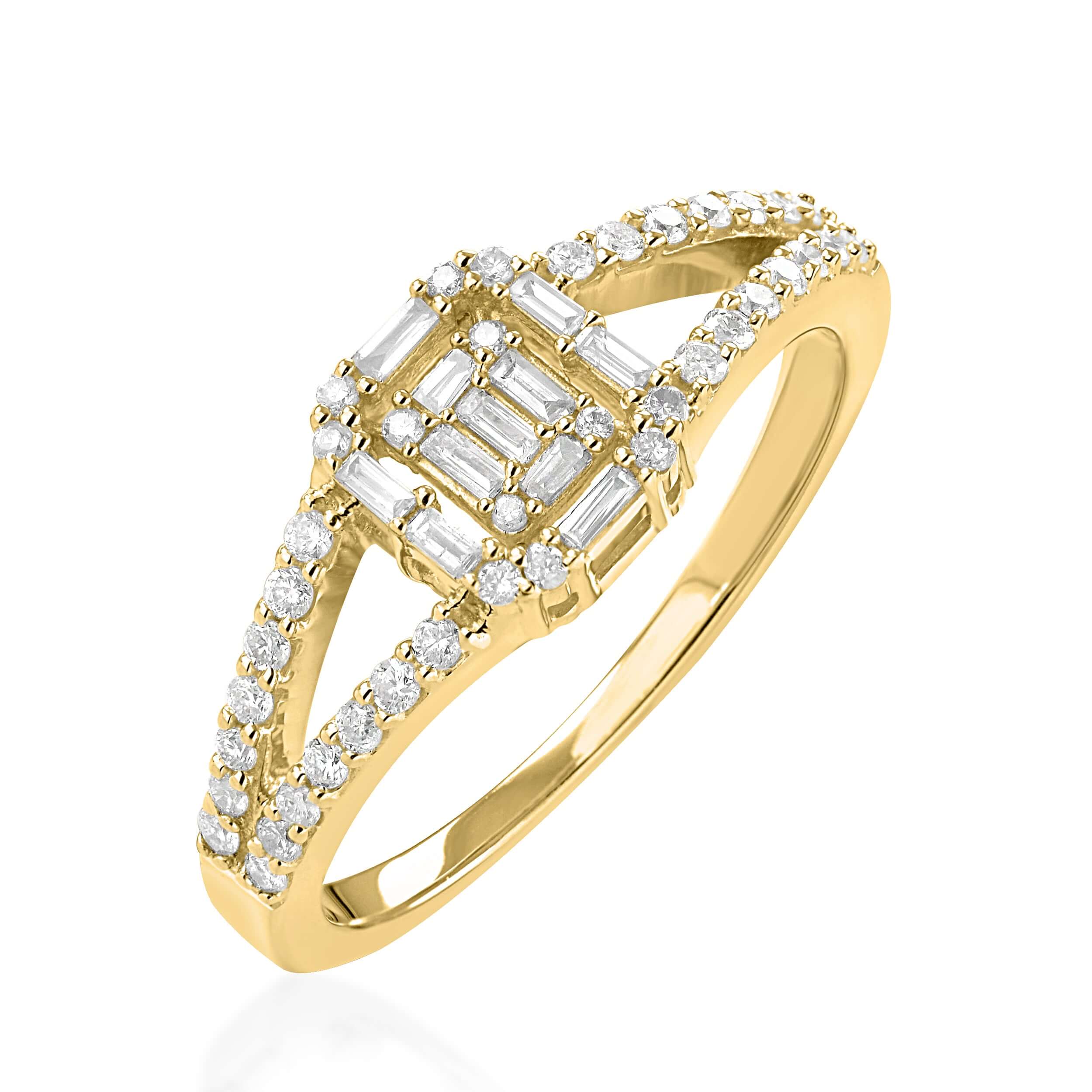 טבעת אירוסין הצעת נישואין | משובצת יהלומים | זהב לבן 14 קראט | דגם R-RR272