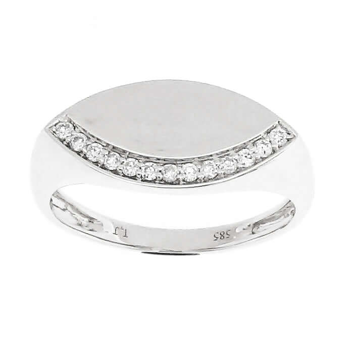 טבעת יהלומים פלטה בצורת עין לחריטה דגם R11010\DW